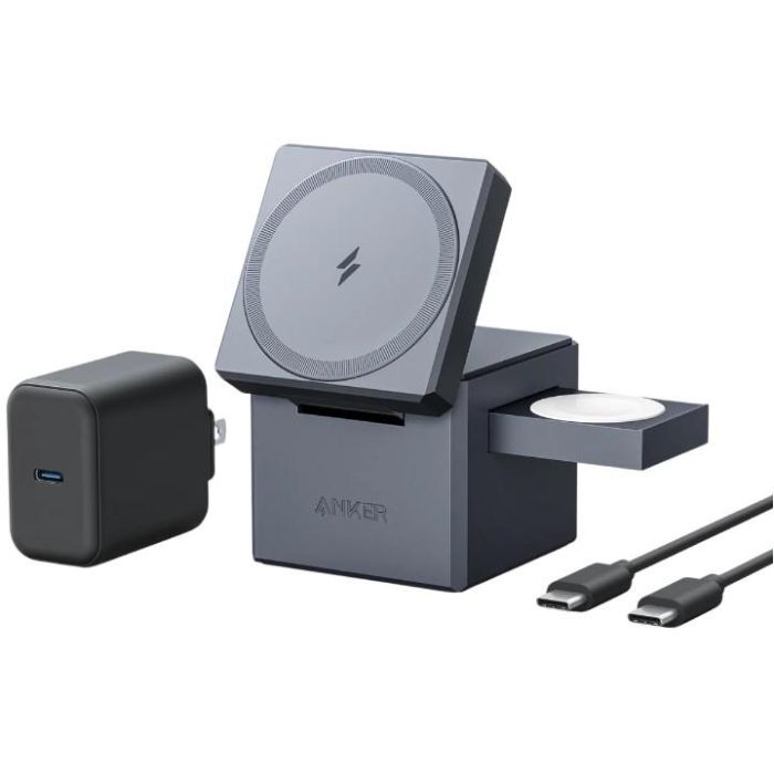 Anker Cube MagSafe 3-en-1 Y1811G11 – Cargador Inalámbrico Rápido Apple 15W iPhone/Watch/Auriculares 30W Gris 0 Anker Cube MagSafe 3-en-1 Y1811G11 – Cargador Inalámbrico Rápido Apple 15W iPhone/Watch/Auriculares 30W Gris 0