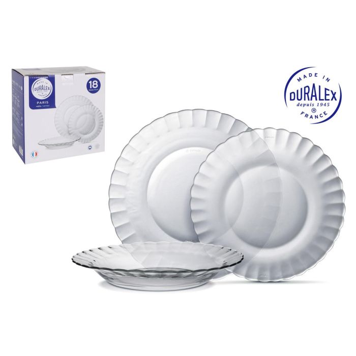 Duralex Vajilla Paris Transparente 18 Piezas (Llana 26 cm, Hondos 23 cm, Postre 20.5 cm) (2 Unidades) 0 Duralex Vajilla Paris Transparente 18 Piezas (Llana 26 cm, Hondos 23 cm, Postre 20.5 cm) (2 Unidades) 0