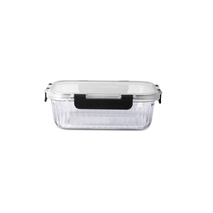 DKD Home Decor Recipiente Borosilicato PP Cierre Hermético Transparente 13 x 6.7 x 18 cm Apto Horno Microondas Lavavajillas