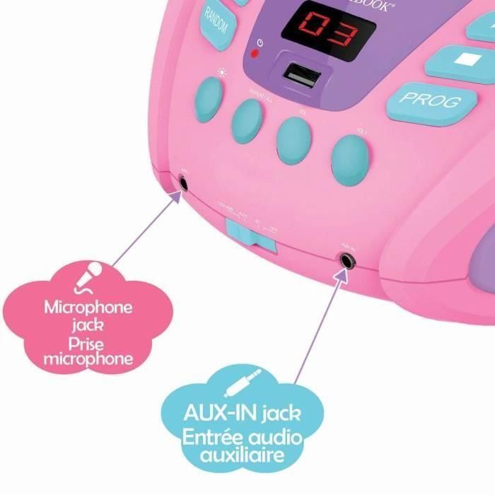 Lexibook Reproductor CD Portátil Unicornio Bluetooth 5.0 con Luz Multicolor, USB, Aux y Función Karaoke para Niños 3