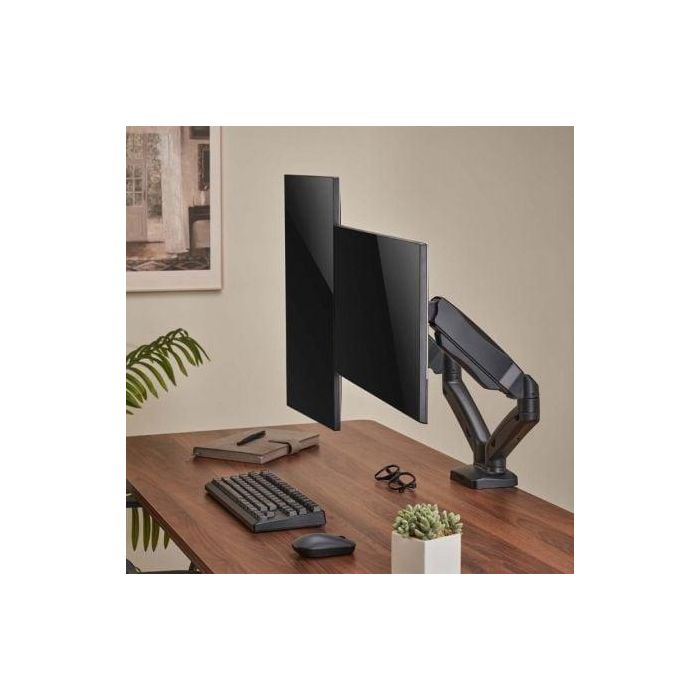 AISENS - SOPORTE DE MESA PRO CONTRAPESO GIRATORIO E INCLINABLE PARA MONITOR/TV 9KG (3 PIVOTES, 2 BRAZOS) DE 17-32, NEGRO 4