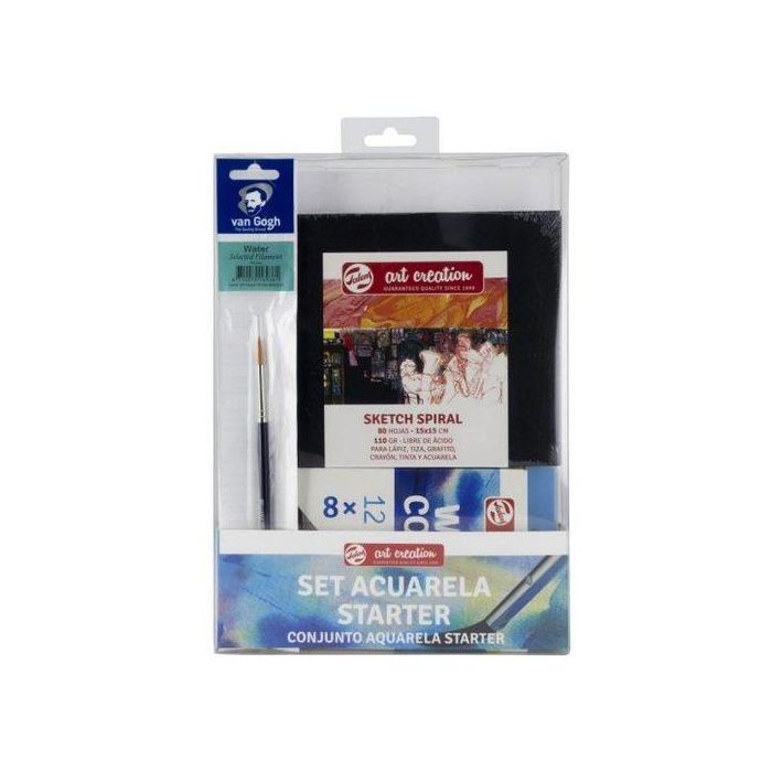 Talens Set Iniciación Acuarela Bellas Artes: Incluye Acuarelas, Pinceles y Papeles Especiales - Ideal para Principiantes y Artistas