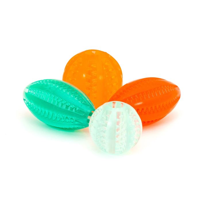 Gloria Pelota Dental TPR Resistente para Perros 6 cm - Limpieza Dientes, Anti-Sarro y Ansiedad con Ranuras para Premios 12