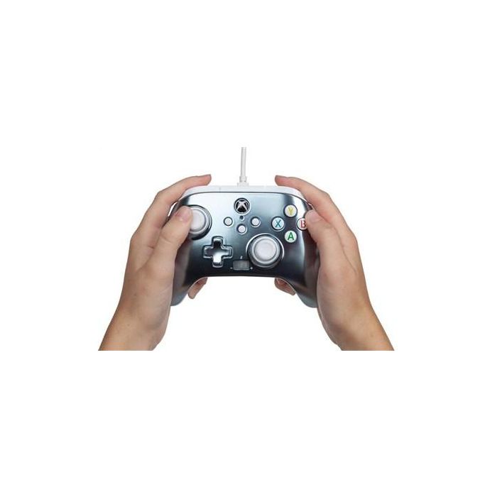 Power A 1516986-02 Mando con Cable Enhanced Metallic Ice para Xbox Series X/S, Xbox One y Windows 8
