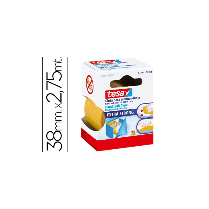 Tesa Cinta Doble Cara Extra Fuerte para Manualidades 2,75 mt x 38 mm 0 Tesa Cinta Doble Cara Extra Fuerte para Manualidades 2,75 mt x 38 mm 0