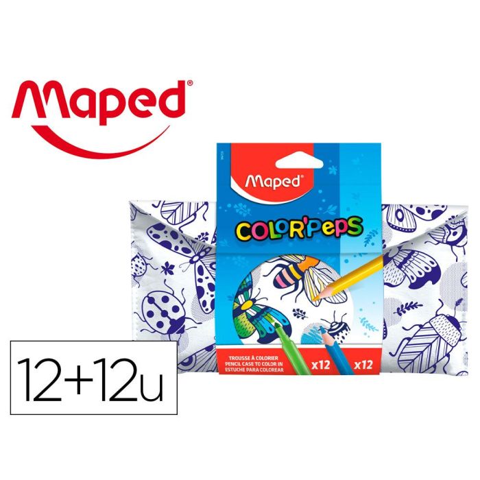 Set Para Colorear Maped 12 Rotuladores + 12 Lapices Colores Surtidos