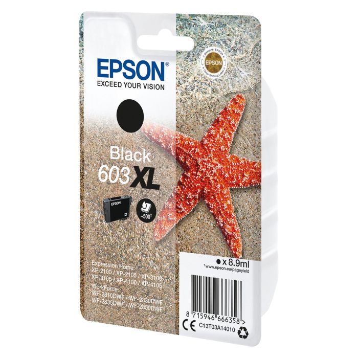 Epson Cartucho de Tinta Negro 603 XL Compatible con Impresoras XP-2100, XP-3100, XP-4100, WF-2830DWF, WF-2850DWF