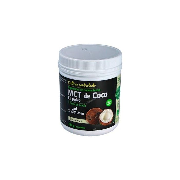 SURA VITASAN MCT de Coco en Polvo 150g - Fácil digestión, ideal para dieta keto