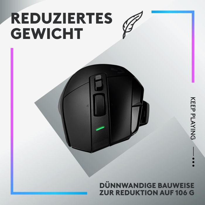 Logitech G502 X PLUS EER2 Ratón Gaming Inalámbrico Óptico 25600 DPI LIGHTSPEED HERO 25K Negro 6 Logitech G502 X PLUS EER2 Ratón Gaming Inalámbrico Óptico 25600 DPI LIGHTSPEED HERO 25K Negro 6