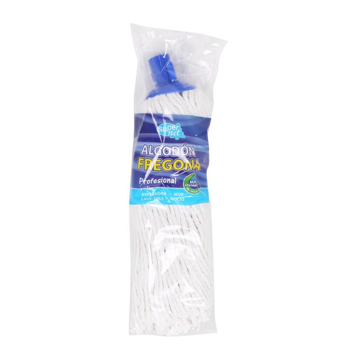 Supernet Fregona de Algodón 220 g, Mopa de Alta Absorción para Limpieza (24 Unidades)
