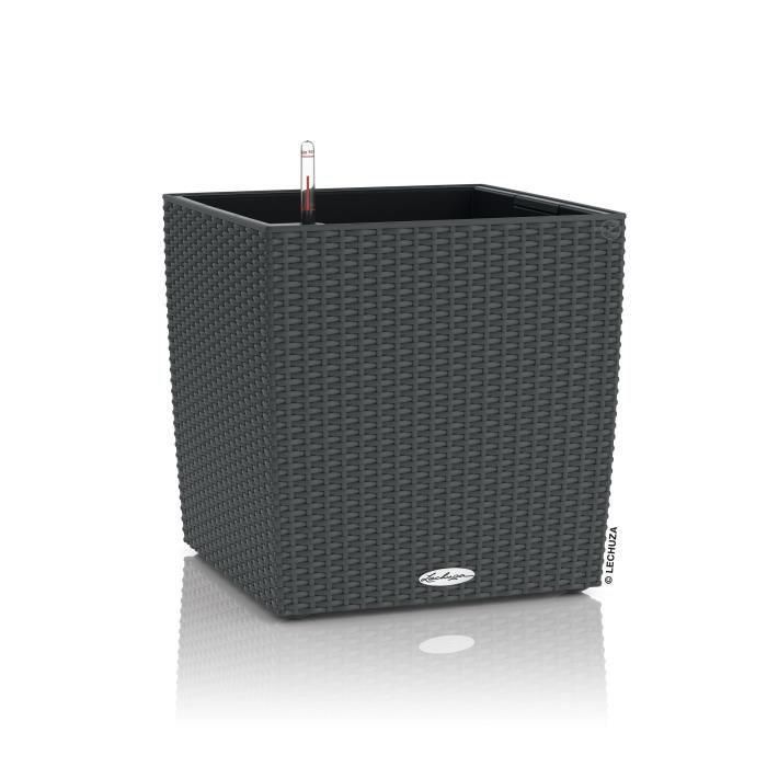 Lechuza LEC4008789153821 Jardinera Cube Cottage 40 con Kit Completo, Acabado Granito, 31 L