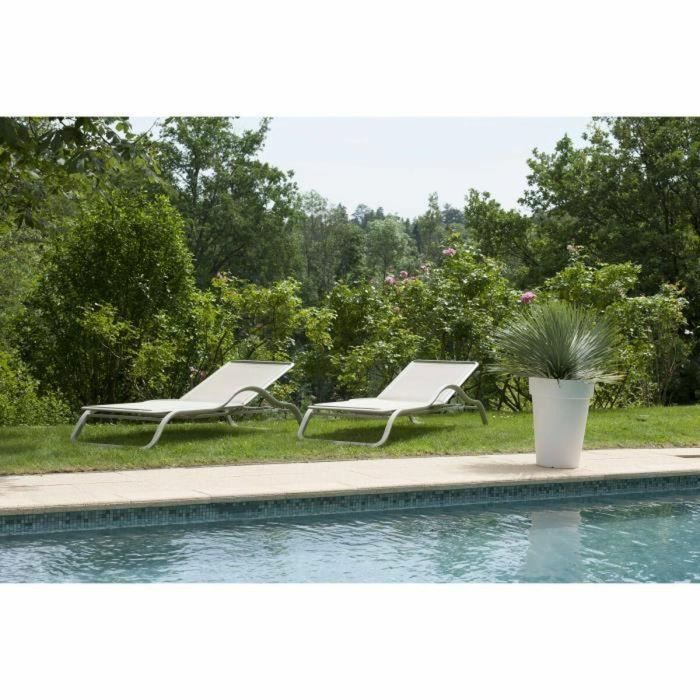 Maceta Riviera Blanco Plástico Cuadrada Ø 40 cm 1