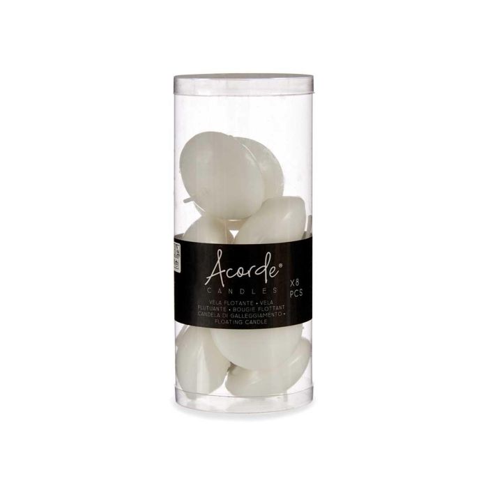 Set 8 Velas Flotantes Blancas Acorde 6.5x15.7x6.5 cm - Cera (48 Unidades) 1 Set 8 Velas Flotantes Blancas Acorde 6.5x15.7x6.5 cm - Cera (48 Unidades) 1