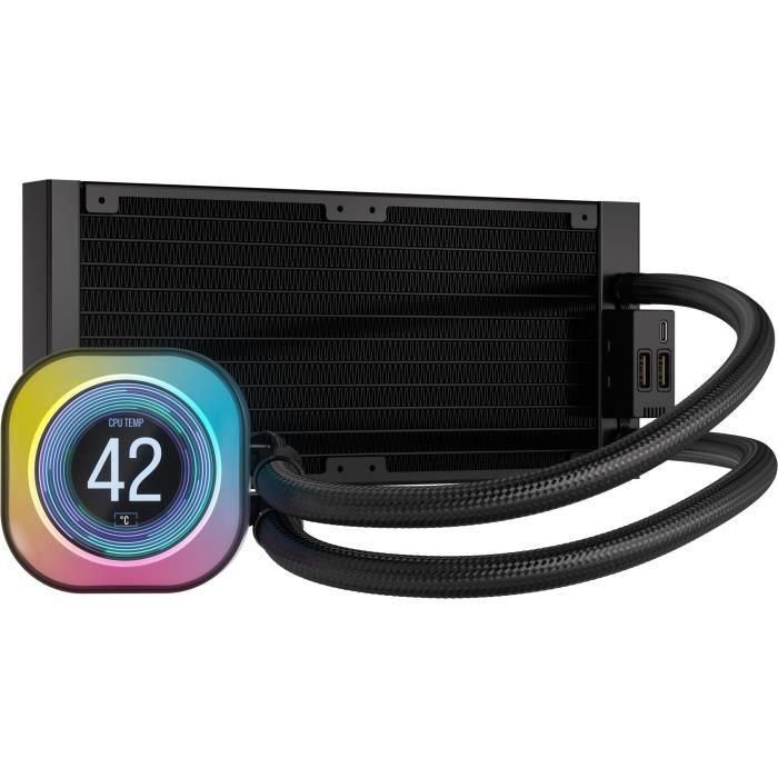 Refrigeración por agua - CORSAIR - iCUE LINK H100i LCD AIO - Radiador de 240 mm - Refrigeración líquida para CPU 1 Refrigeración por agua - CORSAIR - iCUE LINK H100i LCD AIO - Radiador de 240 mm - Refrigeración líquida para CPU 1