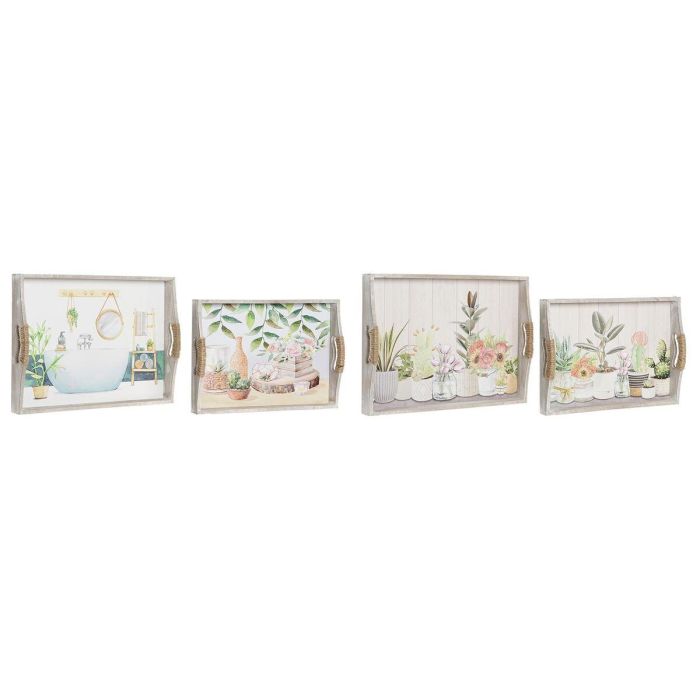 Bandeja Cottage DKD Home Decor Verde Beige 30 x 6 x 40 cm Set de 2 (2 Unidades) 1 Bandeja Cottage DKD Home Decor Verde Beige 30 x 6 x 40 cm Set de 2 (2 Unidades) 1