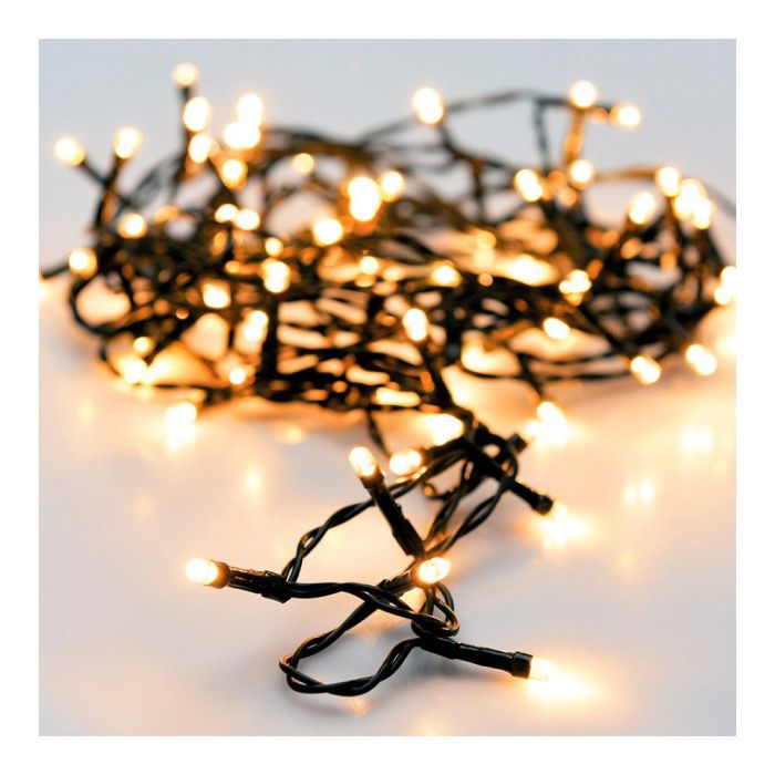 Navidad Guirnalda Multifunción 80 Luces LED Blanco Cálido 9m Exterior IP44 Cable Verde 220V