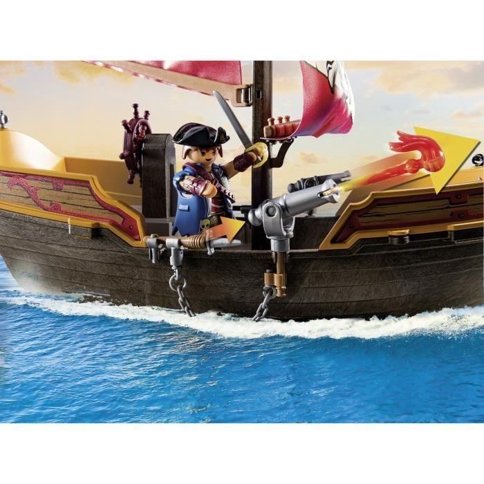 Playmobil Barco Pirata Pirates con 2 Cañones, Figuras, Loro y Accesorios. Juguete para Niños y Niñas 4+ años 2