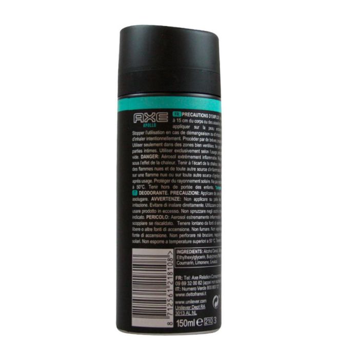 Axe Apollo Desodorante Bodyspray para Hombre 150 ml 1