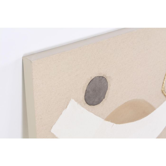 DKD Home Decor Cuadro Moderno Abstracto Beige Terracota Pintado a Mano Lienzo Pino 75.5 x 100 x 3.7 cm (2 Unidades) 1