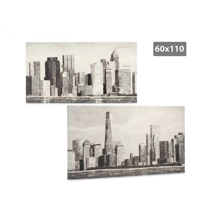Lienzo Pintado Ciudad Blanco Negro 60X110Cm Surtidos Giftdecor (2 Unidades) Lienzo Pintado Ciudad Blanco Negro 60X110Cm Surtidos Giftdecor (2 Unidades)