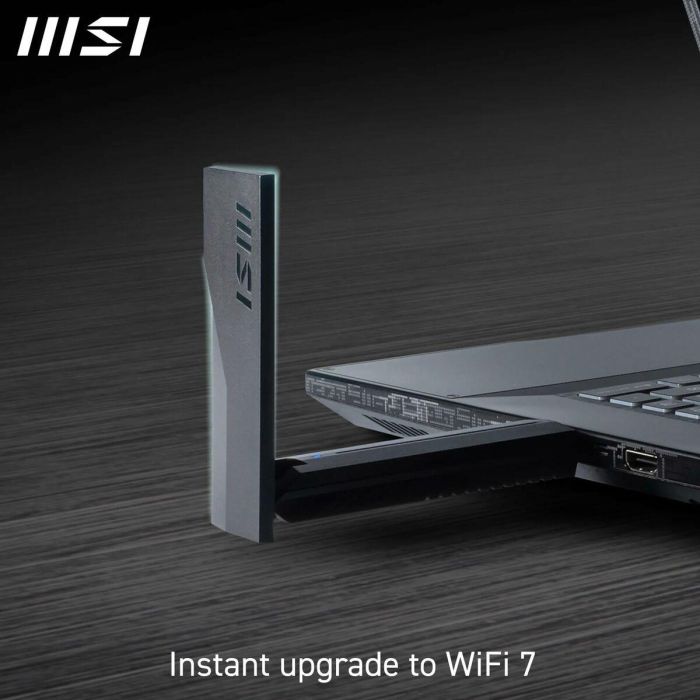 MSI Adaptador USB WiFi 7 GUBE65 BE6500, Doble Banda, Hasta 5760 Mbps, Compatible con Windows 11/10