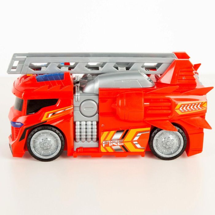 Camión de Bomberos Teamsterz Rojo Gris 30 x 16 x 13 cm (4 Unidades) 1