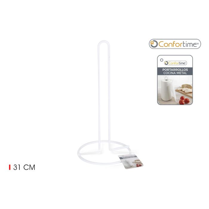 Confortime Portarrollos de Cocina en Metal, 31 cm, Blanco (24 Unidades) 0 Confortime Portarrollos de Cocina en Metal, 31 cm, Blanco (24 Unidades) 0