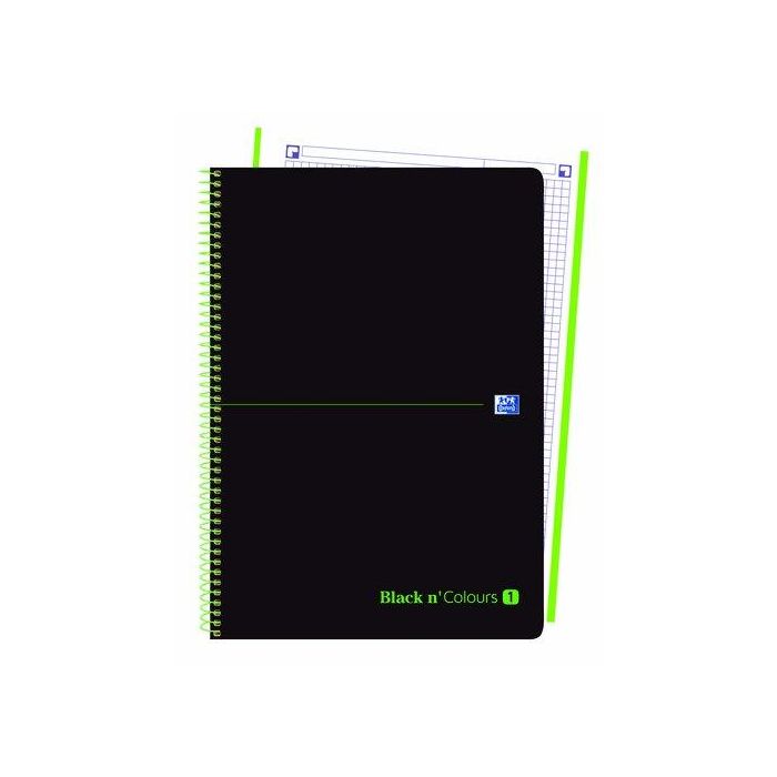 Bloc Oxford Black N´Colors Eu.Book 1 Micro.Tapa Pp A4+ 80H Cuadric. 5X5 90G Negro/Verde (Set de 5)