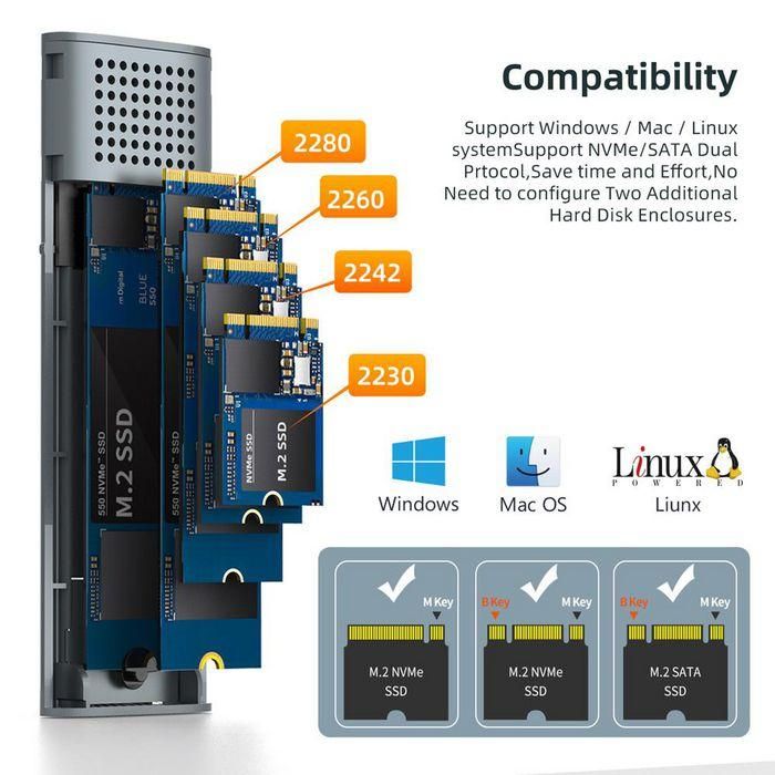 CoreParts USB3.2 Type-C Tool free Enclosure for M.2 PCIe NVMe/SATA SSDs 2 CoreParts USB3.2 Type-C Tool free Enclosure for M.2 PCIe NVMe/SATA SSDs 2