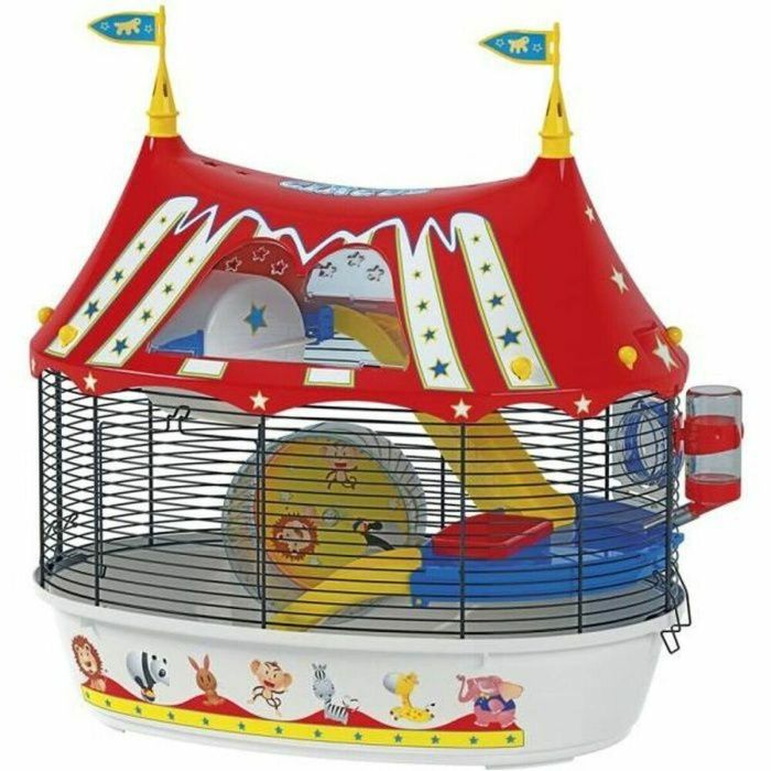 FERPLAST Cage Circus Fun 49,5x34x42,5 cm - Rojo - Para hámster