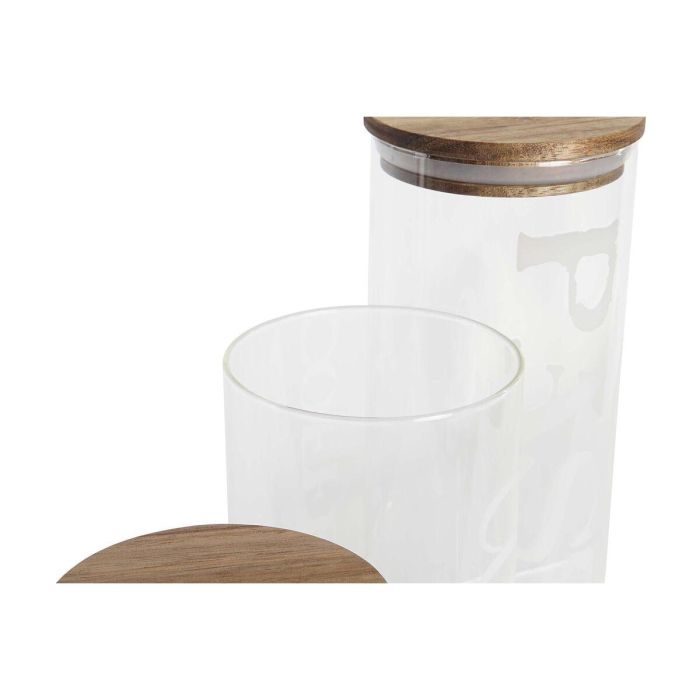 Bote Basicos DKD Home Decor Transparente Natural 10.5 x 27.7 x 10.5 cm Set de 3 1