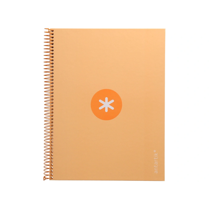 Antartik Cuaderno Espiral A4 Micro Peach Tapa Forrada 80 Hojas 90 gr Cuadro 5mm 1 Banda 4 Taladros 1