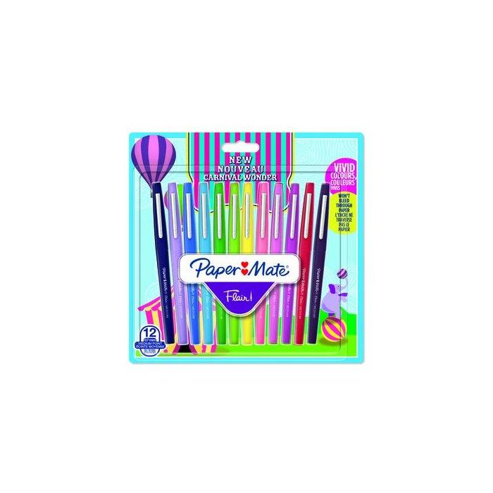 Rotulador Fibra Paper Mate Carnival Surtido Blister De 12 (Set de 12)
