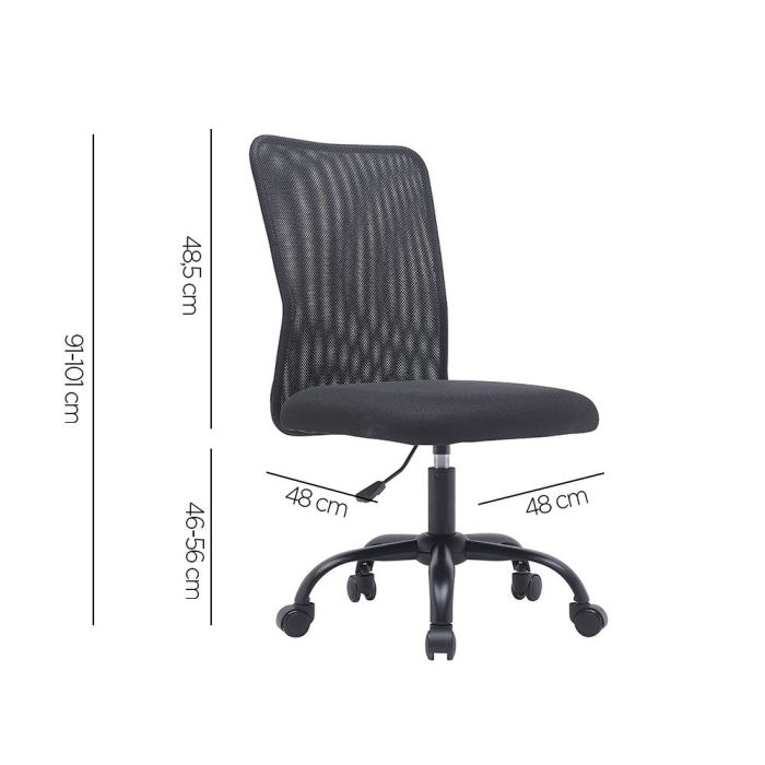 Silla Q-Connect Oficina Parma Malla Sin Reposabrazos Alt Max 990 Anc 480 Prof 590 Color Negro 1