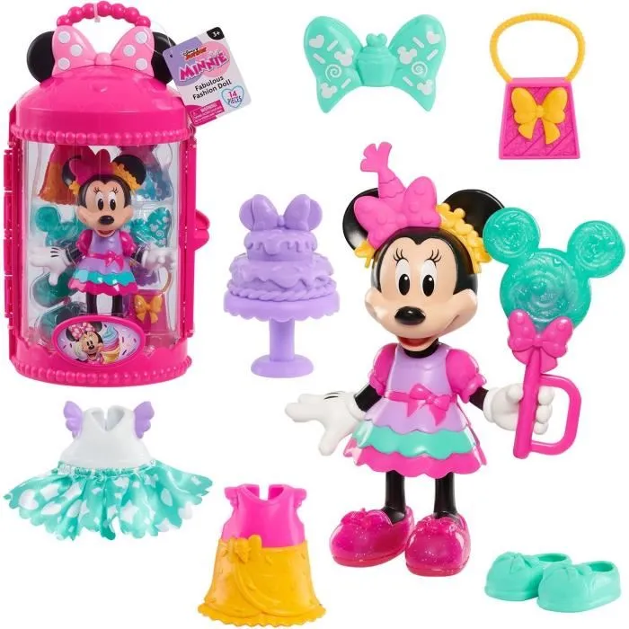 Just Play Muñeca Fashion Minnie Mouse Maletín Rosa 89992 con Vestidos y Accesorios de Disney, +3 Años 3 Just Play Muñeca Fashion Minnie Mouse Maletín Rosa 89992 con Vestidos y Accesorios de Disney, +3 Años 3