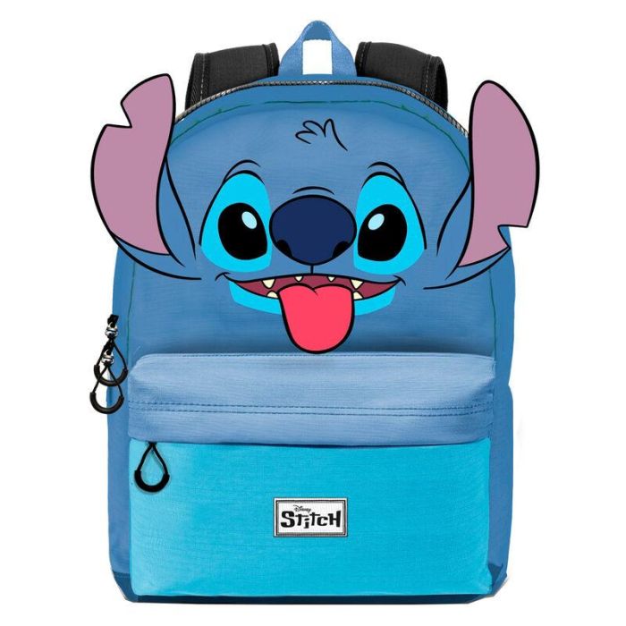 Disney Lilo y Stitch Mochila HS Heady FAN Cool Azul con detalles 3D, Ripstop repelente, correas acolchadas, 23L Disney Lilo y Stitch Mochila HS Heady FAN Cool Azul con detalles 3D, Ripstop repelente, correas acolchadas, 23L