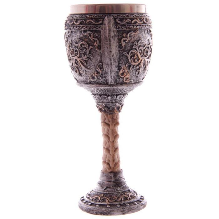 PUCKATOR Copa Cráneo Guerrero Gótico de Resina y Acero Inoxidable - 18x7,5cm 1 PUCKATOR Copa Cráneo Guerrero Gótico de Resina y Acero Inoxidable - 18x7,5cm 1