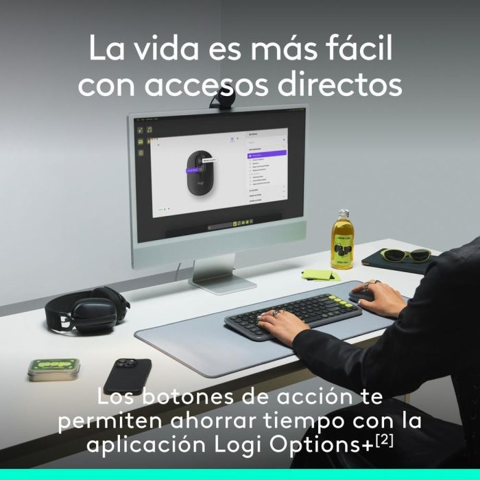 Logitech Ratón Inalámbrico Pop Mouse Grafito - Tecnología Bluetooth, Personalizable, Duración Batería 24 Meses 4 Logitech Ratón Inalámbrico Pop Mouse Grafito - Tecnología Bluetooth, Personalizable, Duración Batería 24 Meses 4