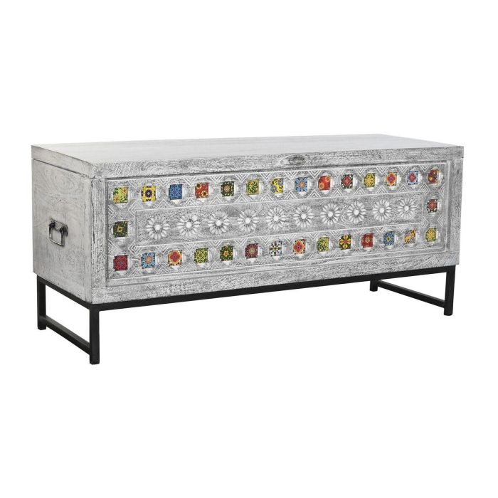Baúl DKD Home Decor Cerámica Gris Blanco Madera de mango (116 x 40 x 50 cm) 0 Baúl DKD Home Decor Cerámica Gris Blanco Madera de mango (116 x 40 x 50 cm) 0