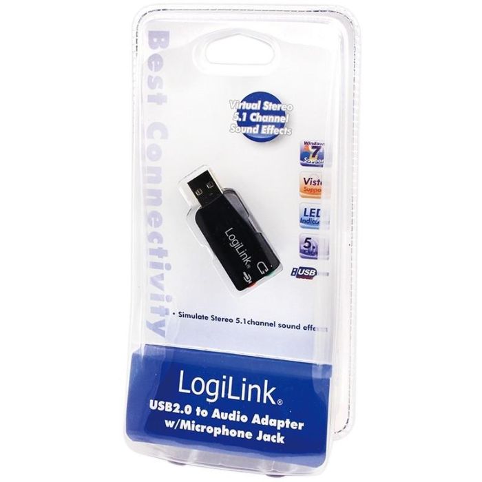 Logilink Adaptador USB Audio 5.1 con Plug and Play, Simulación Sonido Envolvente, Negro 1 Logilink Adaptador USB Audio 5.1 con Plug and Play, Simulación Sonido Envolvente, Negro 1