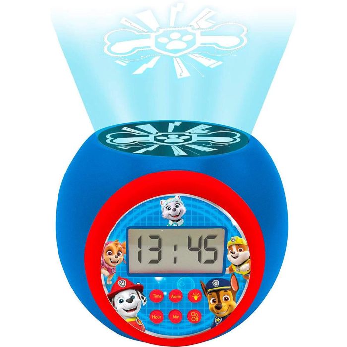 Lexibook Reloj Despertador Patrulla Canina Paw Patrol con Proyección Azul Pantalla LCD Temporizador. 2