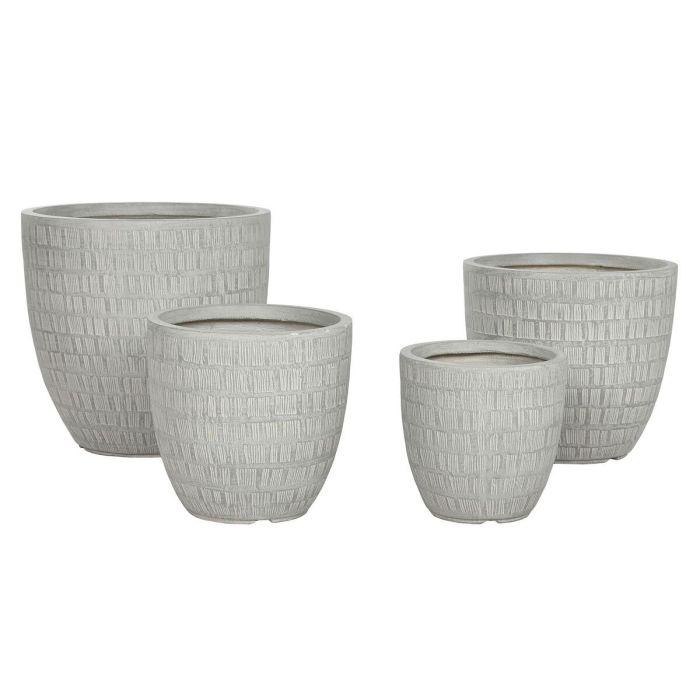 Macetero Terraza Y Jardin DKD Home Decor Gris 44 x 43 x 44 cm Set de 4 Macetero Terraza Y Jardin DKD Home Decor Gris 44 x 43 x 44 cm Set de 4