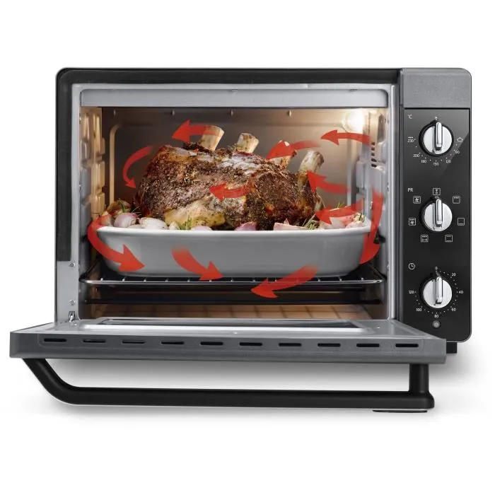 Delonghi Minihorno EO40123.S con Ventilador, Rostizador, 40L, 2000W, Negro 3