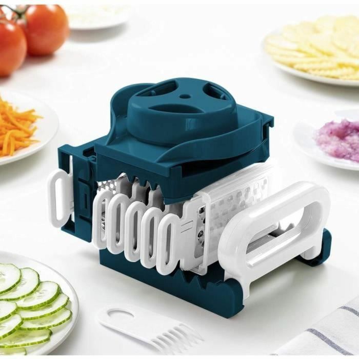 Arthur Martin AMM530 Mandolina de cocina plegable 6 en 1 con 3 cuchillas para rallar y 3 para cortar verduras de Acero inoxidable 2