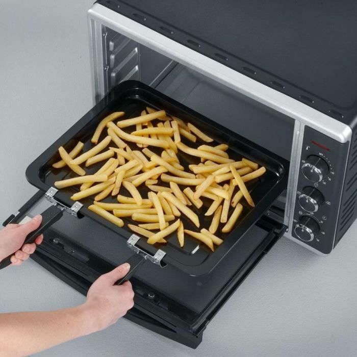 Severin TO2058 Mini Horno Eléctrico de Convección con Asador Giratorio, Piedra para Pizza, 42L, 1800W, Temporizador 120 Minutos, Negro/Acero Inoxidable 4 Severin TO2058 Mini Horno Eléctrico de Convección con Asador Giratorio, Piedra para Pizza, 42L, 1800W, Temporizador 120 Minutos, Negro/Acero Inoxidable 4