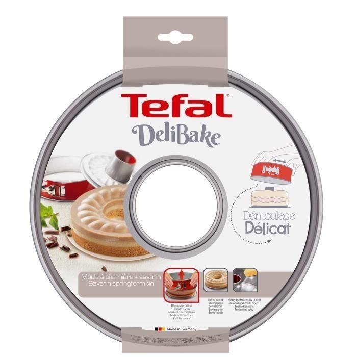 Molde de acero savarin TEFAL Delibake - Ø 25 cm - Rojo y gris - Con bisagra 5 Molde de acero savarin TEFAL Delibake - Ø 25 cm - Rojo y gris - Con bisagra 5