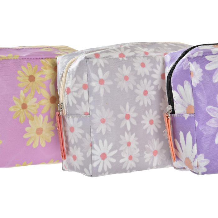 DKD Home Decor Neceser Shabby Impermeable Nylon Colección Daisies con Margaritas Colores Surtidos 6x12x15 cm Pack 12 Unidades 1