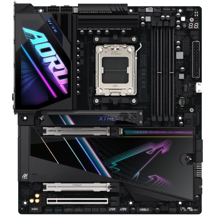 Gigabyte GA-X870E A XTREME AI TOP (AM5) Placa base para AMD Ryzen, DDR5, Wi-Fi 7, LAN 10 GbE, ATX Extendida 1