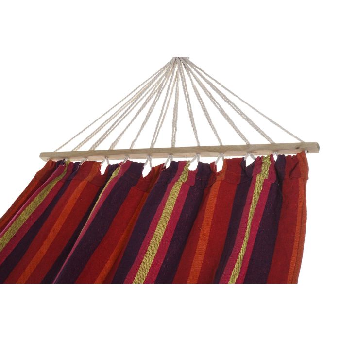 DKD Home Decor Hamaca de Jardín y Terraza Algodón Azul 100 x 200 cm Rayas Hecha a Mano hasta 120kg 1