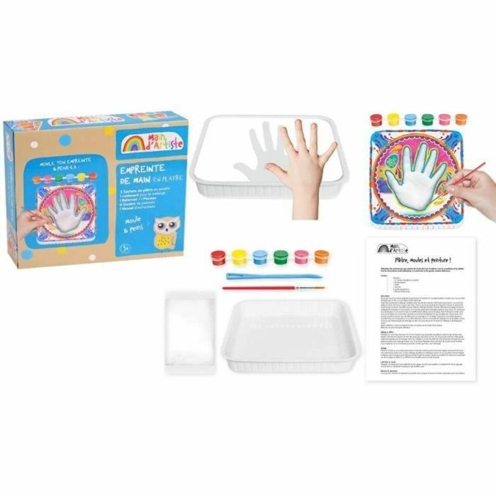 Main D'Artiste Kit de Creación de Yeso MGM Hand para Pintar, con Molde Circular, 6 Pinturas y Pincel 4 Main D'Artiste Kit de Creación de Yeso MGM Hand para Pintar, con Molde Circular, 6 Pinturas y Pincel 4